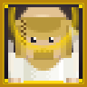 Pixel-art portrait of an angel