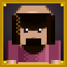 Pixel-art portrait of a woman